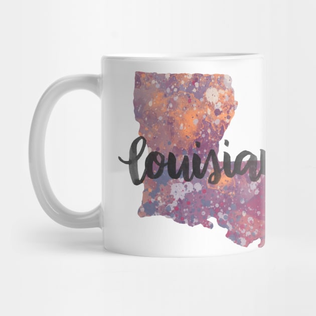 louisiana - calligraphy and abstract state outline by randomolive